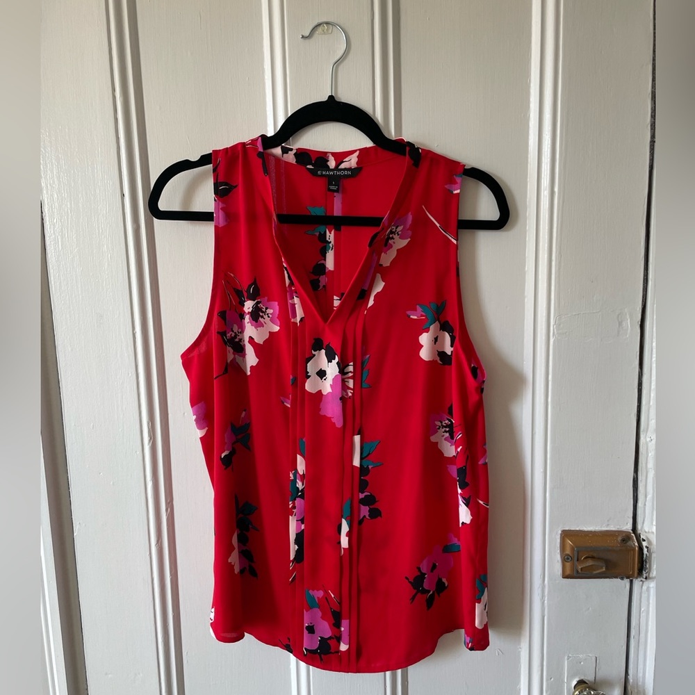 Red Floral Dress Shirt